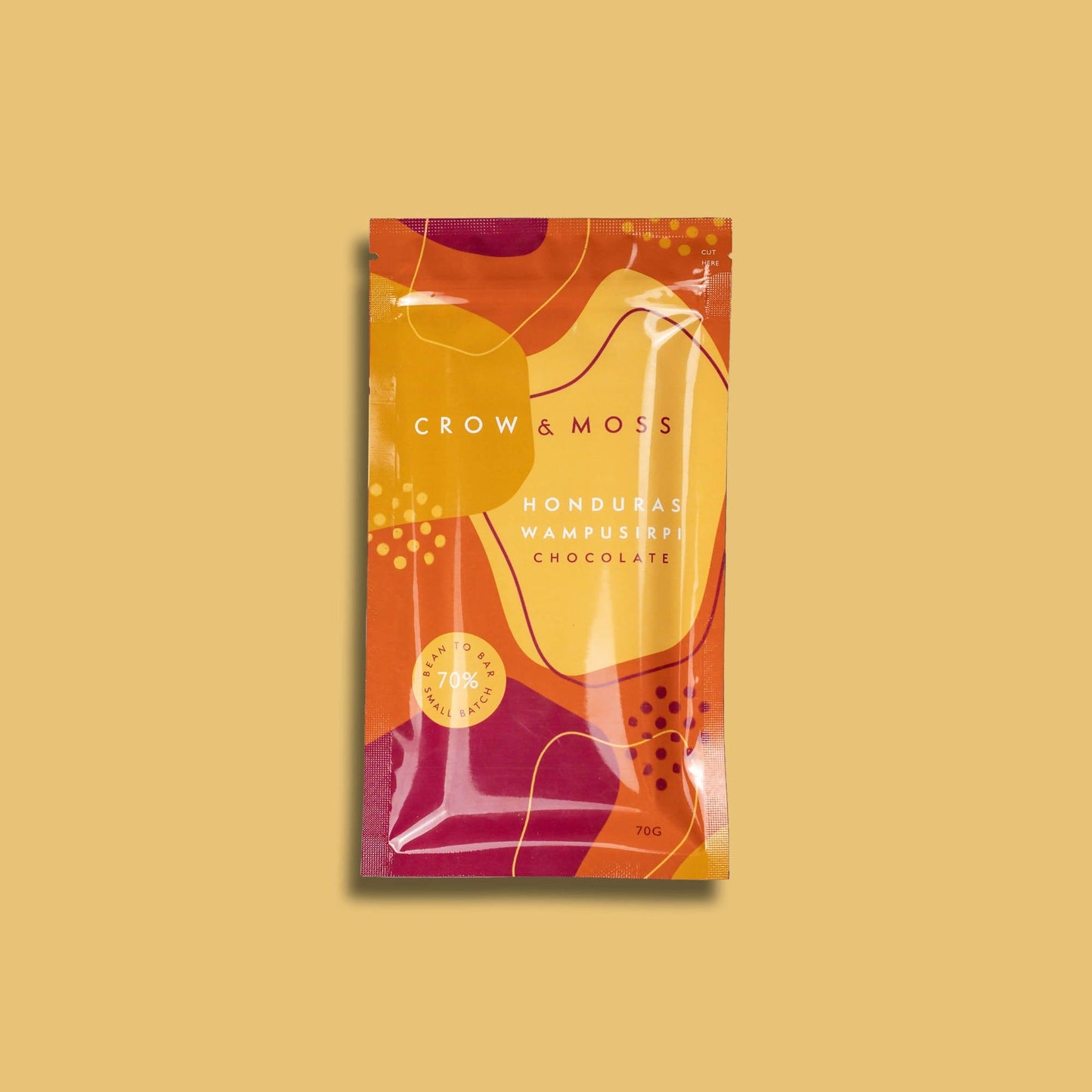 Crow & Moss Chocolate - Honduras Wampusirpi Chocolate Bar 70% - Case of 15 - Single Origin Dark Chocolate Bar - Farm2Me - 860002287218 -