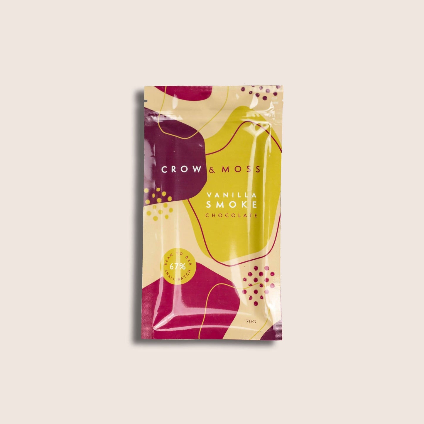 Crow & Moss Chocolate - Vanilla Smoke Chocolate Bar 69% - Case of 15 - Inclusion Dark Chocolate Bar - Farm2Me - 860005547234 -