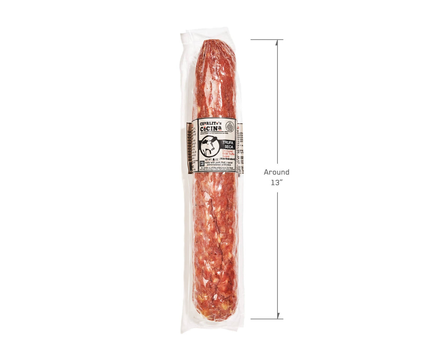 Charlito’s Cocina Trufa Seca - Saucisson sec à la truffe noire - Format traiteur - 6 x 1,5 LB