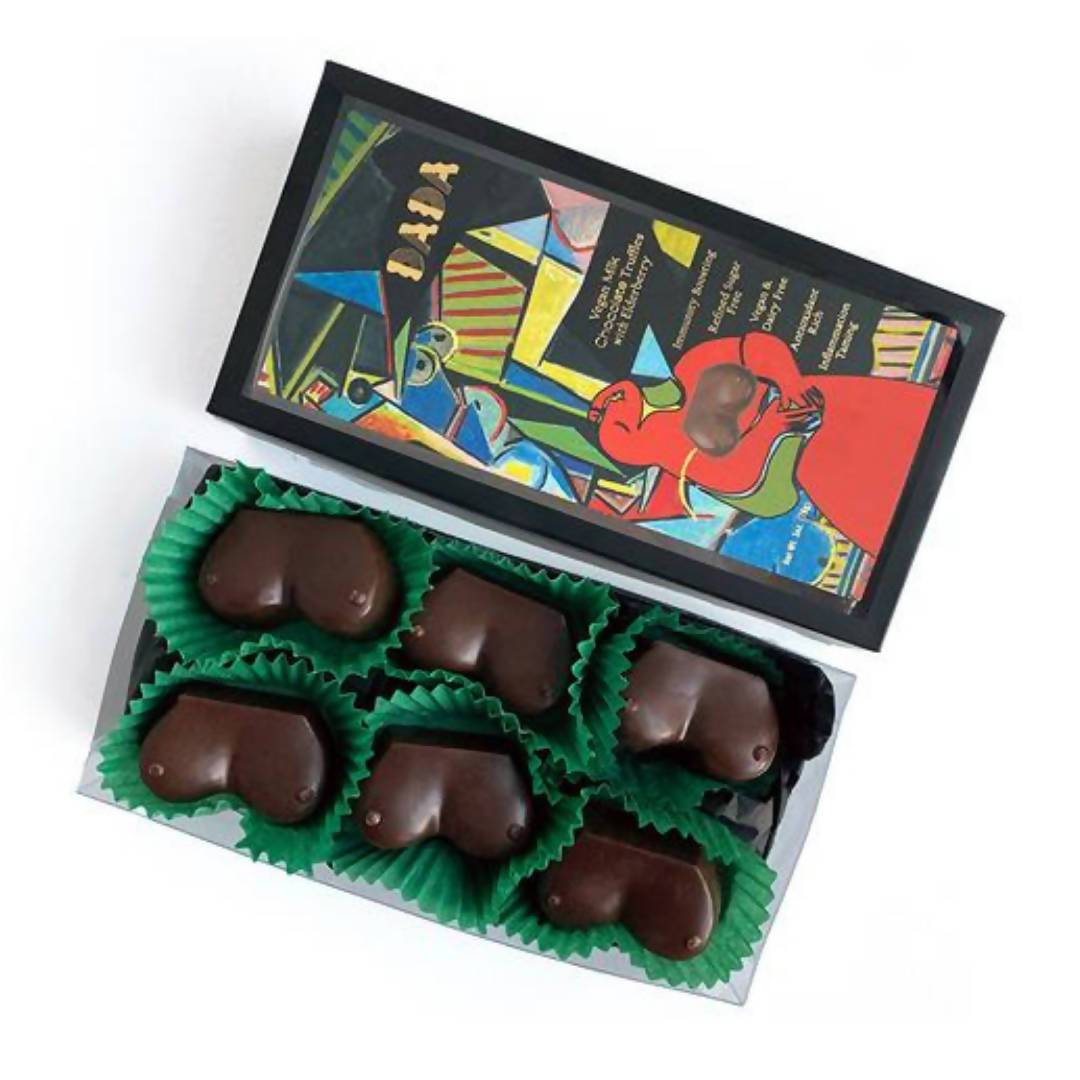 Farm2Me - Snacks - DADA Daily - Vegan Milk Chocolate Elderberry Boob Truffle Boxes - 8 x 3oz - Vegan Milk Chocolate Elderberry Boob Truffle Boxes - 8 x 3oz -
