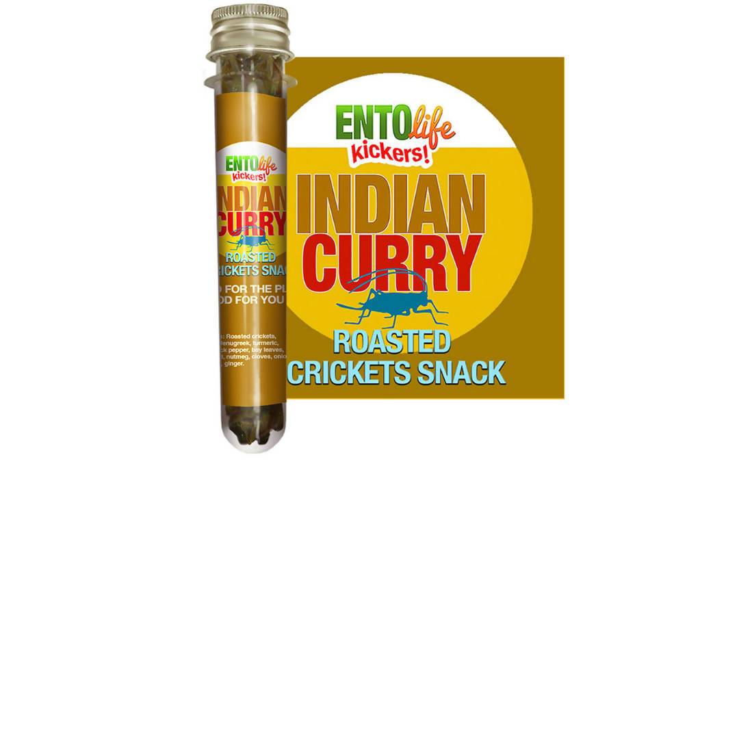 Farm2Me - Snacks - Entosense - Indian Curry Roasted Cricket Snack Tubes - 6 x 10g - Indian Curry Roasted Cricket Snack Tubes - 6 x 10g - 850004399095