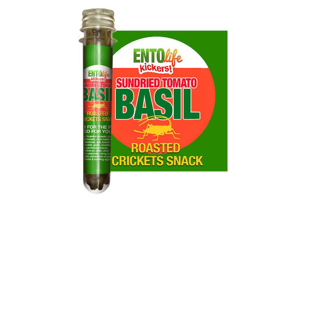 Farm2Me - Snacks - Entosense - Sun Dried Tomato Basil Roasted Cricket Snack Tubes - 6 x 10g - Sun Dried Tomato Basil Roasted Cricket Snack Tubes - 6 x 10g - 850004399033