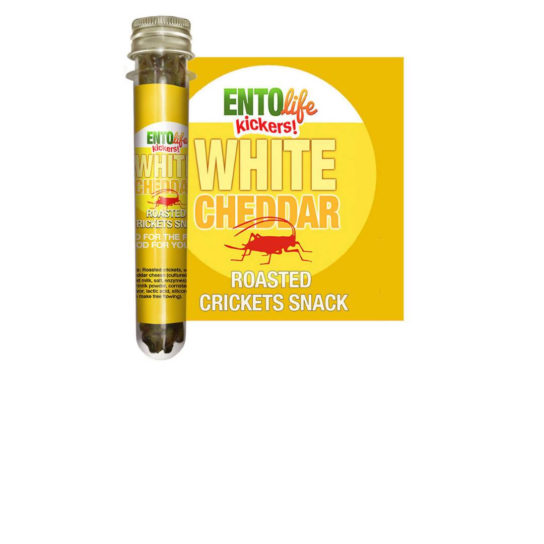 Farm2Me - Snacks - Entosense - White Cheddar Roasted Cricket Snack Tubes - 6 x 10g - White Cheddar Roasted Cricket Snack Tubes - 6 x 10g - 850004399002