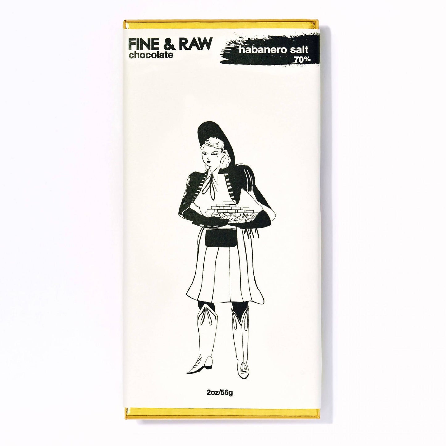 Fine and Raw Dark Chocolate & Habanero Salt Bar (70% Cocoa / Cacao), Organic, Fair Trade - 10 Bars x 2oz