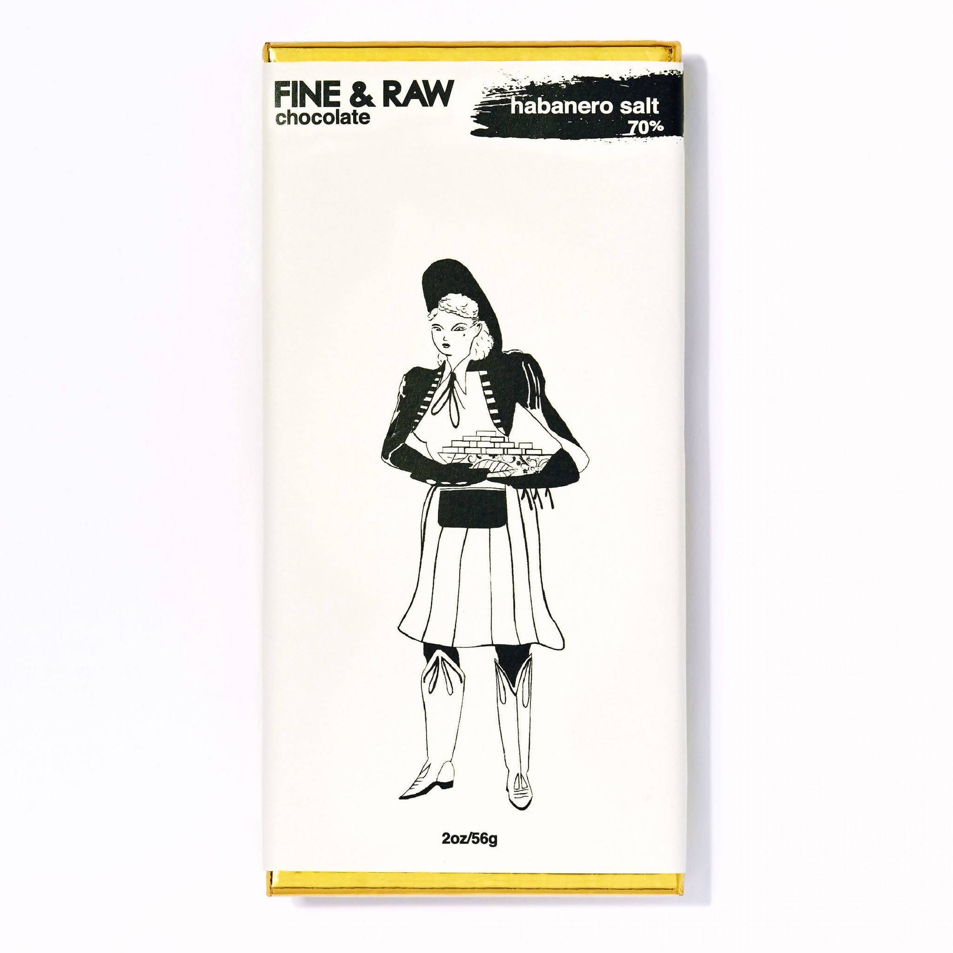 Fine and Raw Dark Chocolate & Habanero Salt Bar (70% Cocoa / Cacao), Organic, Fair Trade - 10 Bars x 2oz