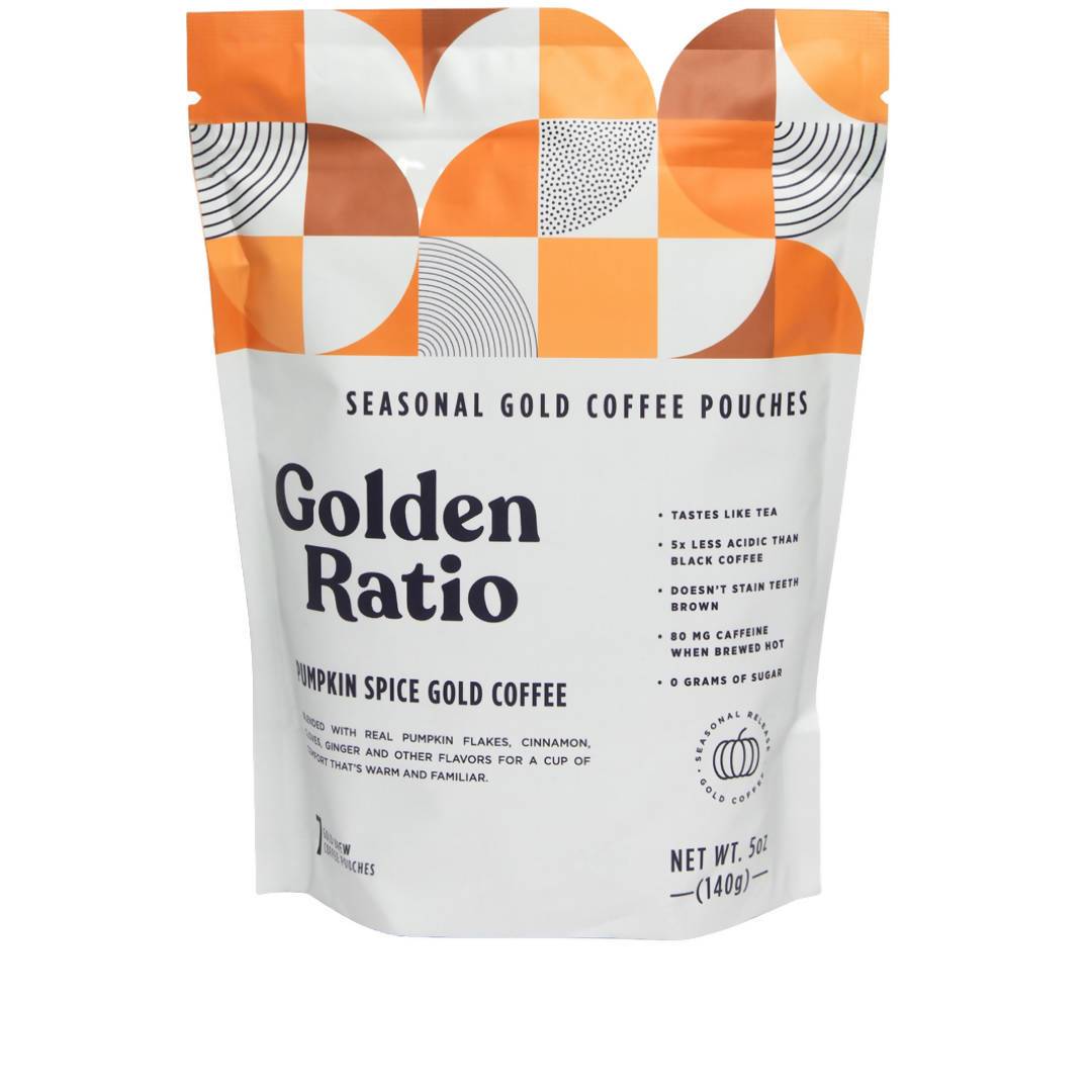 Pumpkin Spice Gold Coffee Seasonal - 6 Bags x 7 Pouches - Golden Ratio Coffee, Low Acid | Farm2Me Wholesale