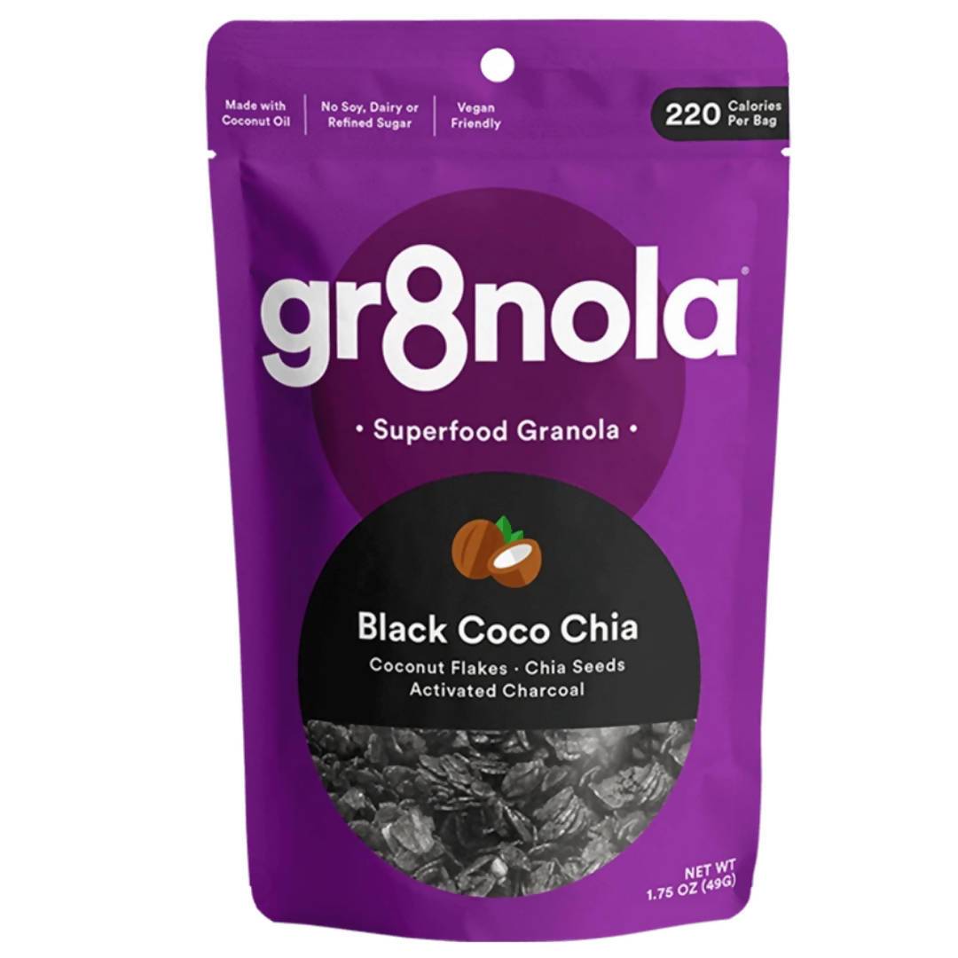 Farm2Me - Snacks - gr8nola - Black Coco Chia Granola Packs - 60 x 1.75oz - Black Coco Chia Granola Packs - 60 x 1.75oz - 853288008103