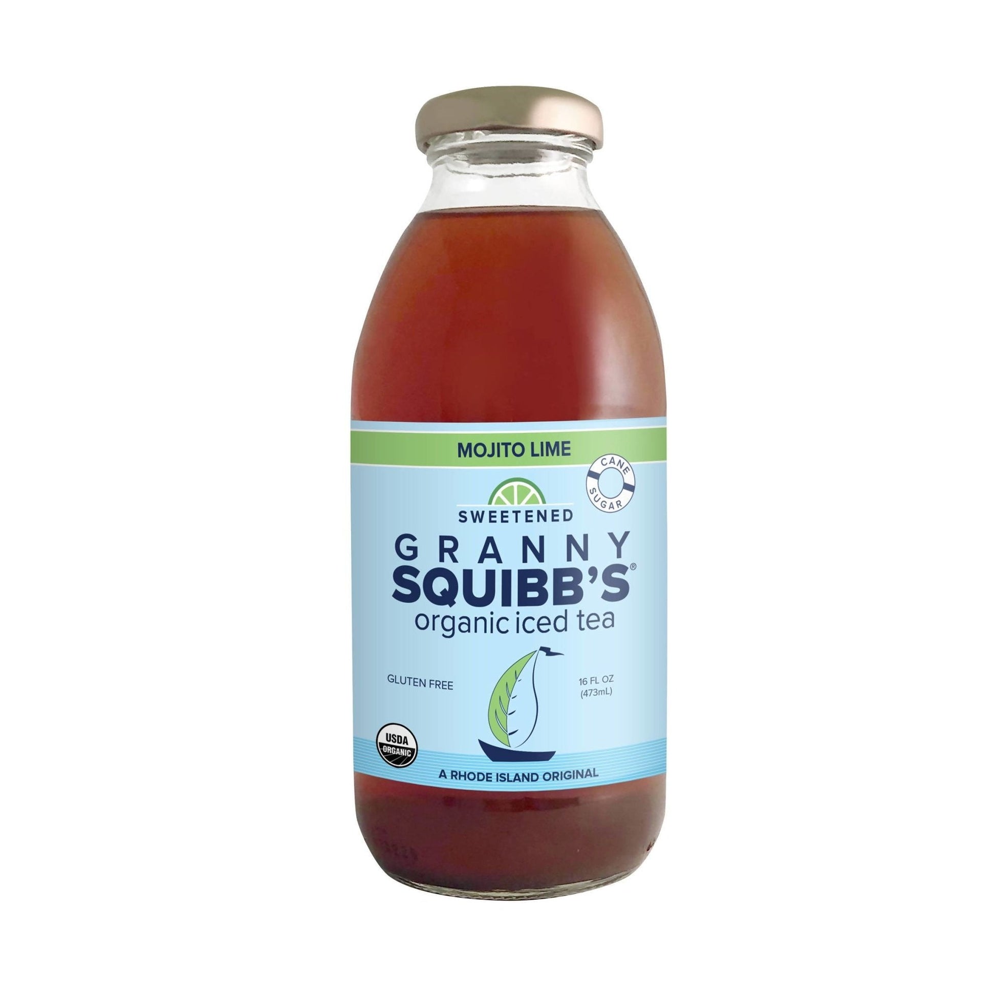 Farm2Me - Drinks - Granny Squibb’s Organic Iced Tea - Mojito Lime Sweetened Organic Iced Tea - 12 x 16oz - Mojito Lime Sweetened Organic Iced Tea - 12 x 16oz - GS 10