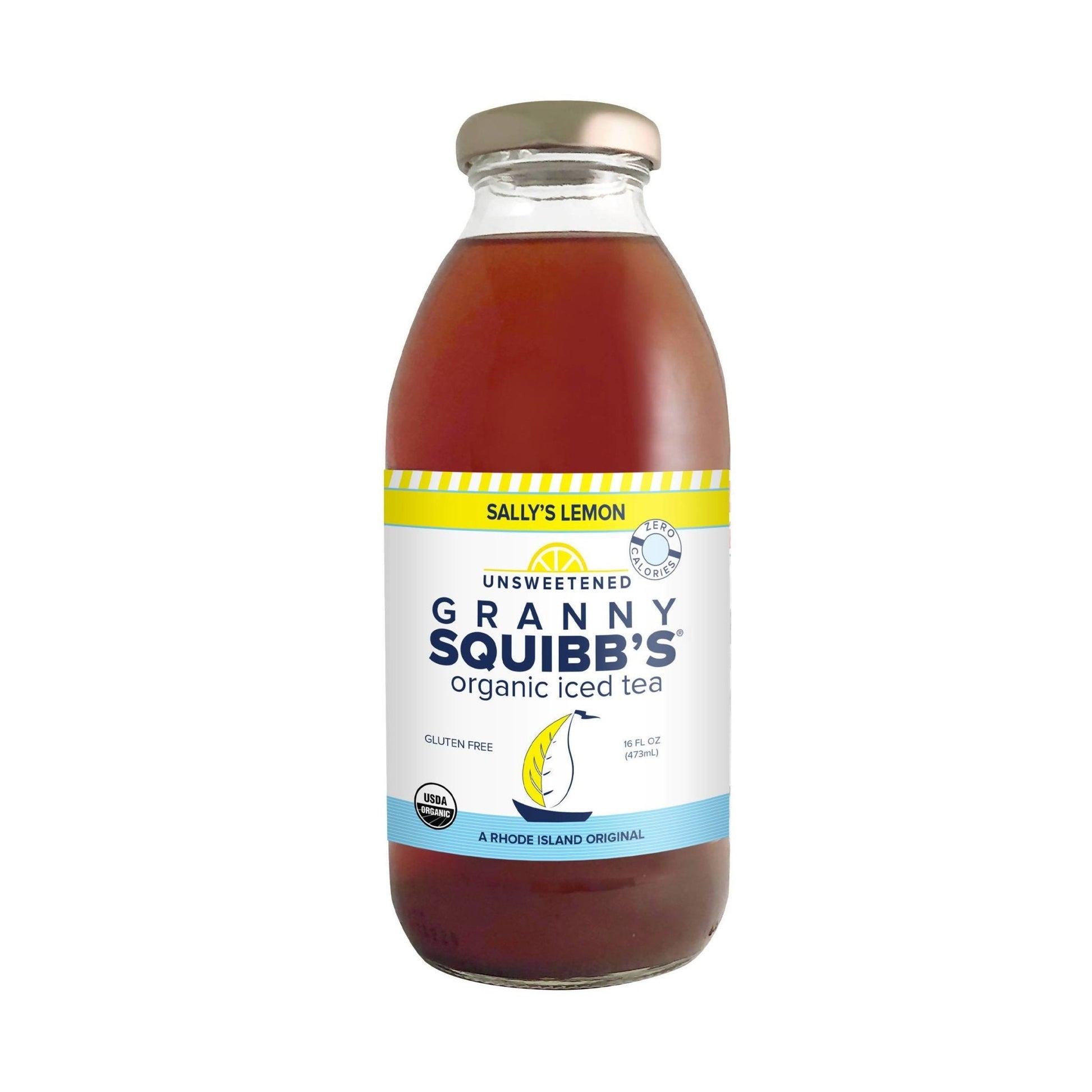 Sally's Lemon Unsweetened Organic Iced Tea - 12-Bottle Packs  - Granny Squibb’s Organic Iced Tea | Farm2Me Wholesale