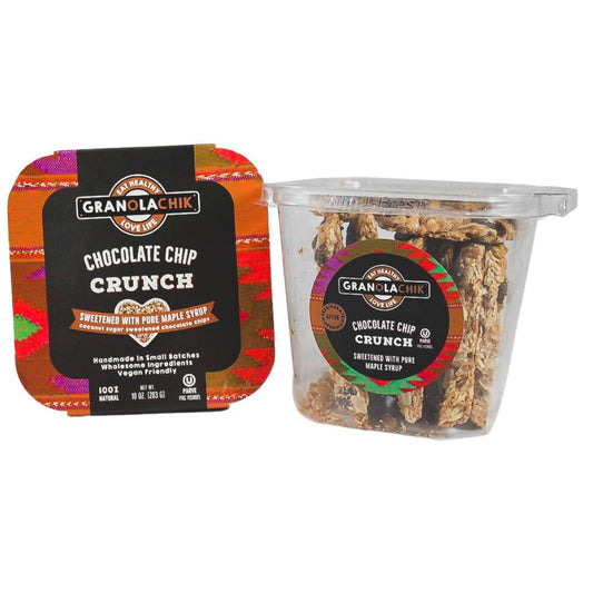 Farm2Me - Pantry - Granola Chik - Chocolate Chip Crunch Containers - 10 x 10oz - Chocolate Chip Crunch Containers - 10 x 10oz - 804551771545