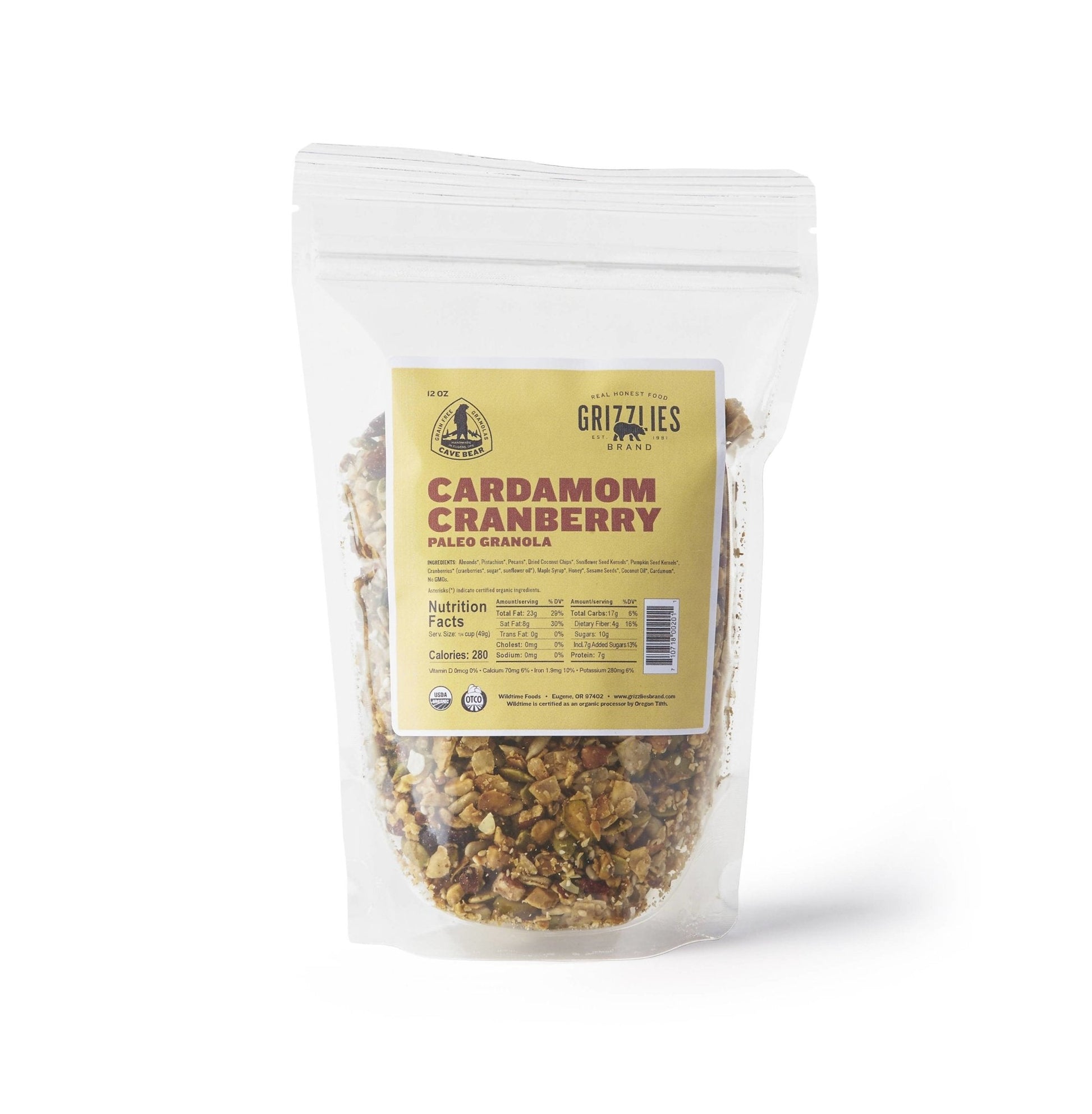 Farm2Me - Snacks - Grizzlies Brand - Cardamom Cranberry Paleo Granola Bulk - 20 LB - Cardamom Cranberry Paleo Granola Bulk - 20 LB - O-CBCARD