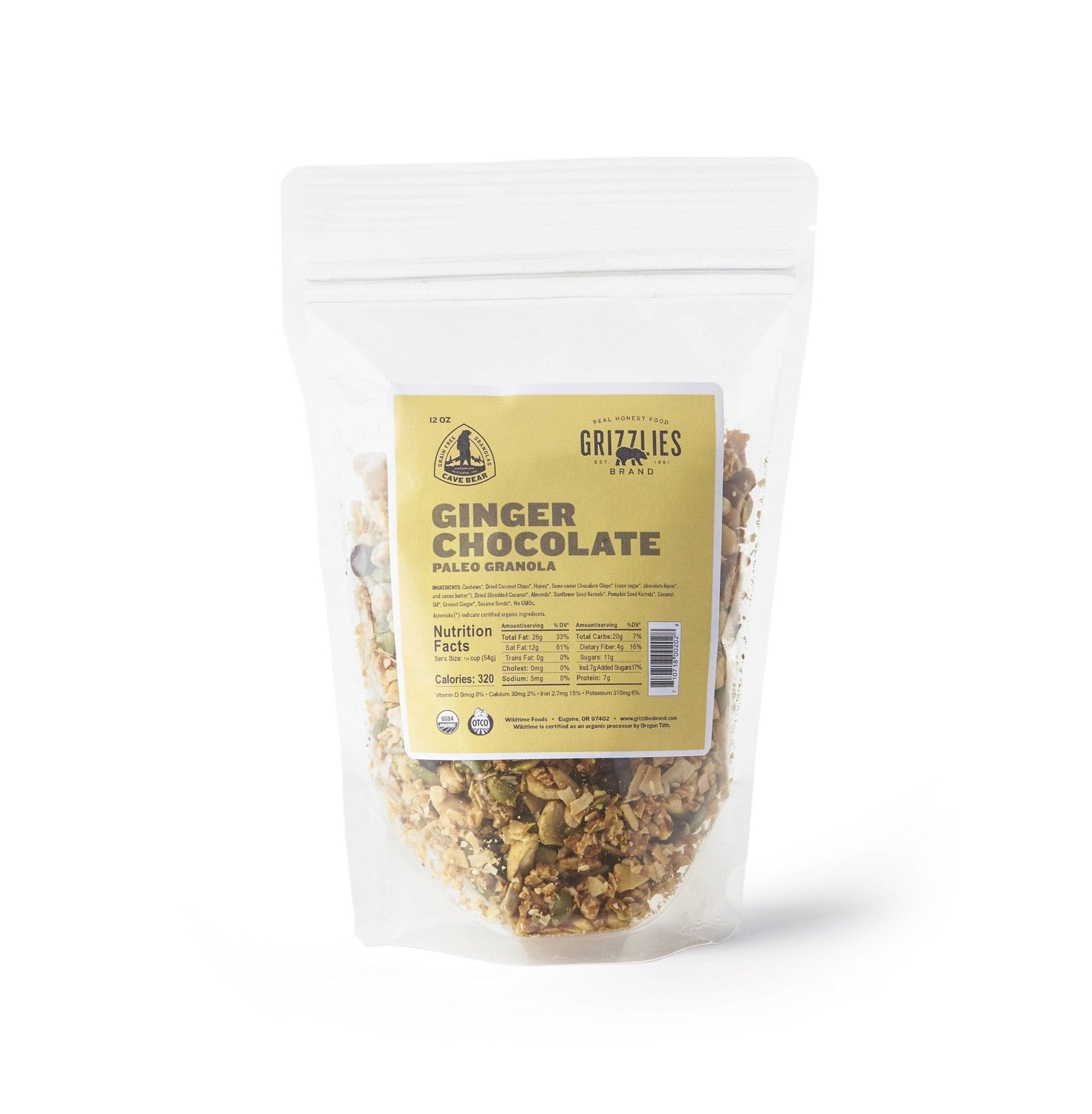 Farm2Me - Snacks - Grizzlies Brand - Ginger Chocolate Paleo Granola Bulk - 20 LB - Ginger Chocolate Paleo Granola Bulk - 20 LB - O-CBGING