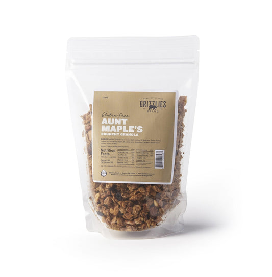 Farm2Me - Snacks - Grizzlies Brand - Gluten Free Aunt Maple's Crunchy Granola Bags - 12 x 12oz - Gluten Free Aunt Maple's Crunchy Granola Bags - 12 x 12oz - OM-GFAMC1