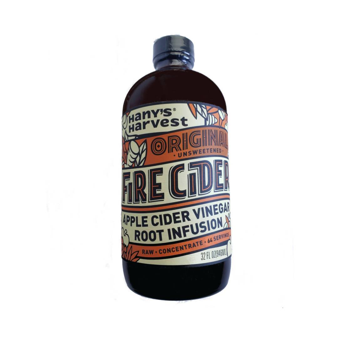 Farm2Me - Beverage - Hany's Harvest - Original Fire Cider (Unsweetened Apple Cider Vinegar Root Infusion) Bottles - 6 x 32oz - Original Fire Cider (Unsweetened Apple Cider Vinegar Root Infusion) Bottles - 6 x 32oz -