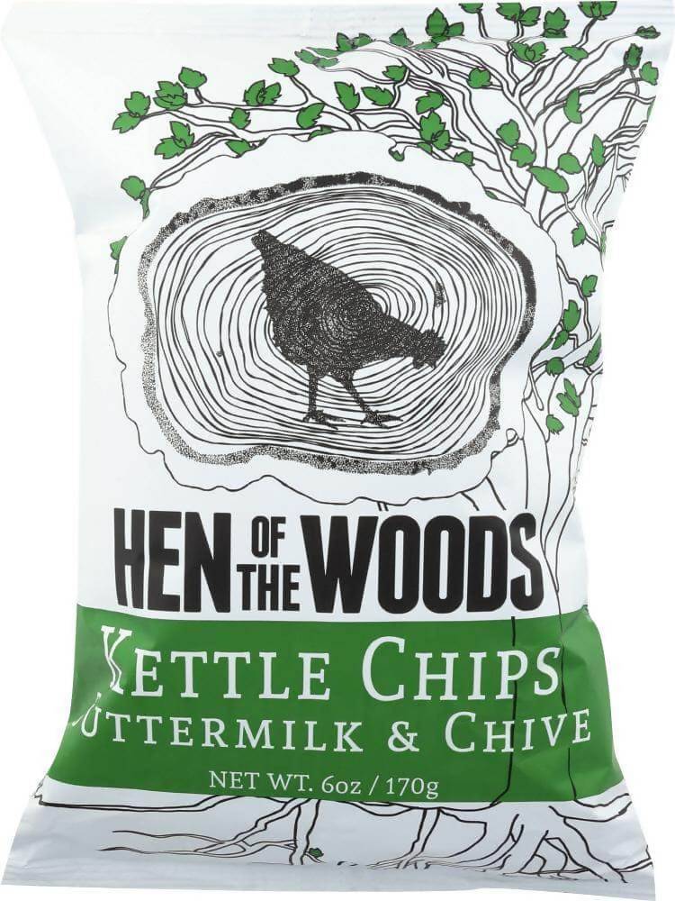 Farm2Me - Snacks - Hen of the Woods LLC - Buttermilk & Chive Kettle Chips Bags - 24 x 6oz - Buttermilk & Chive Kettle Chips Bags - 24 x 6oz - 30857279006032