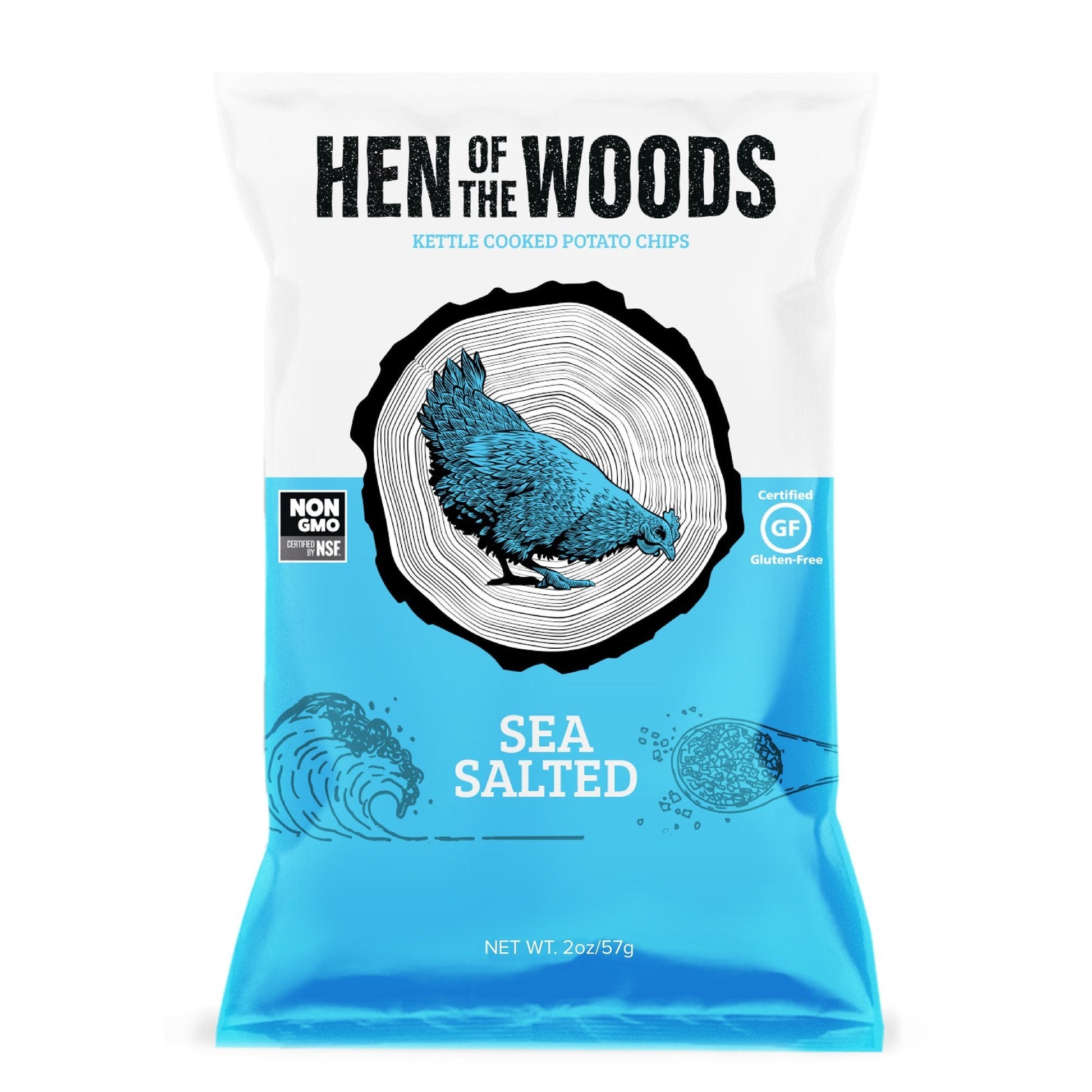 Farm2Me - Snacks - Hen of the Woods LLC - Sea Salted Kettle Chips Bags - 60 x 2oz - Sea Salted Kettle Chips Bags - 60 x 2oz - 30857279006001