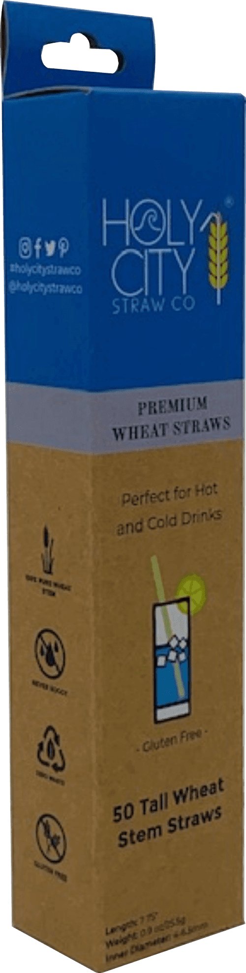 Holy City Straw Company - Holy City Straw Tall Wheat Drinking Straws | Inner Pack | 10 x 50ct. Boxes - Straw Holders & Dispensers | Delivery near me in ... Farm2Me #url#