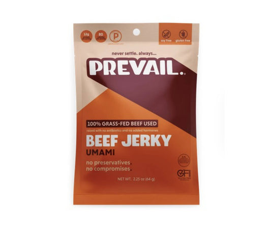 Umami Beef Jerky, 100% Grass Fed - 8 x 2.25 oz - PREVAIL Jerky | Farm2Me Wholesale