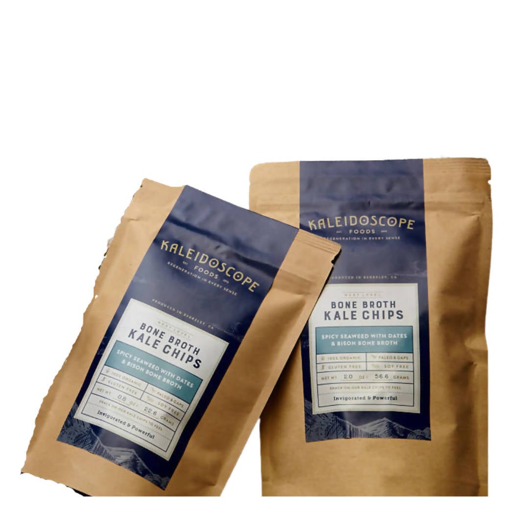 Farm2Me - Food Item - Kaleidoscope Foods - Spicy Seaweed with Date & Bison Bone Broth Kale Chip Bags - 12 x 2oz - Spicy Seaweed with Date & Bison Bone Broth Kale Chip Bags - 12 x 2oz - 617723484545