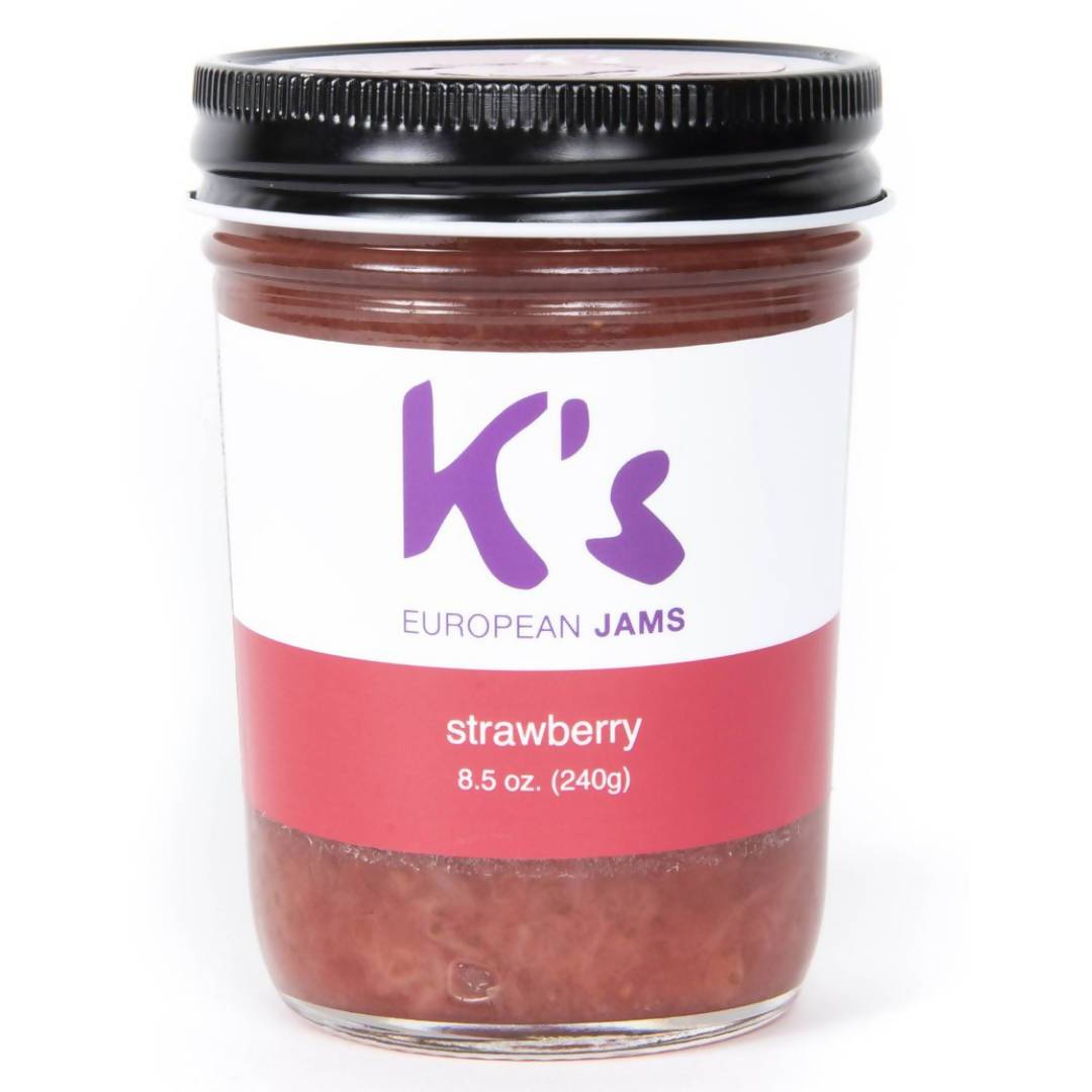 Farm2Me - Pantry - K’s European Jams - Strawberry Jam Jars - 12 x 8.5oz - Strawberry Jam Jars - 12 x 8.5oz - 0617748950278