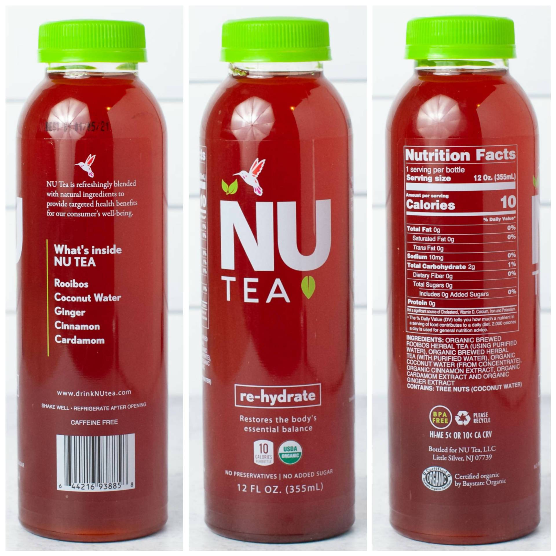 Farm2Me - Drinks - NU Tea - Rehydrate Unsweetened Iced Rooibos Tea - 12 x 12oz - Rehydrate Unsweetened Iced Rooibos Tea - 12 x 12oz - 64421693885