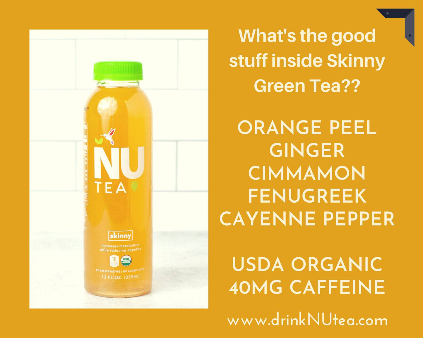 Farm2Me - Drinks - NU Tea - Skinny Unsweetened Iced Green Tea - 12 x 12oz - Skinny Unsweetened Iced Green Tea - 12 x 12oz - 64421693865
