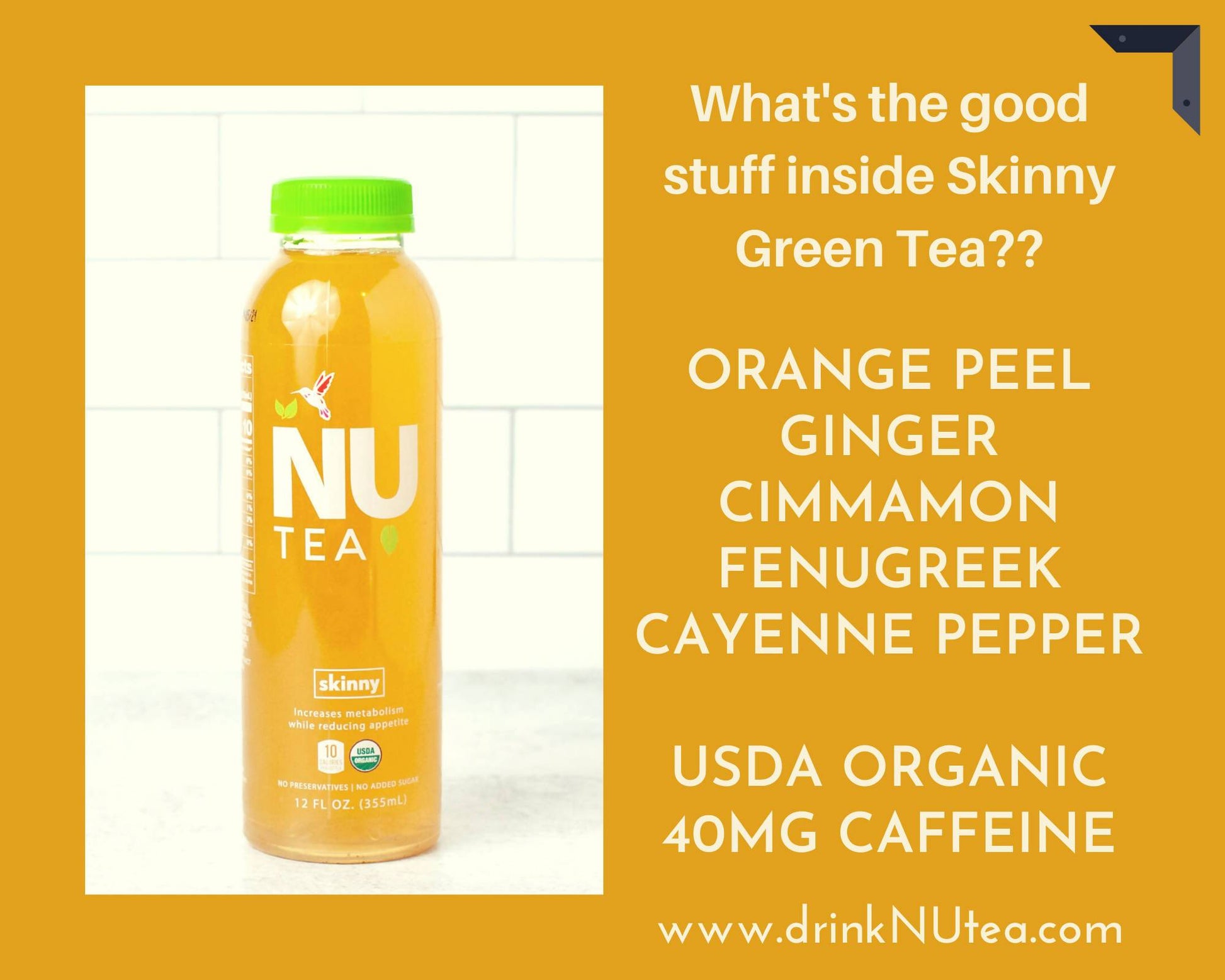 Farm2Me - Drinks - NU Tea - Skinny Unsweetened Iced Green Tea - 12 x 12oz - Skinny Unsweetened Iced Green Tea - 12 x 12oz - 64421693865