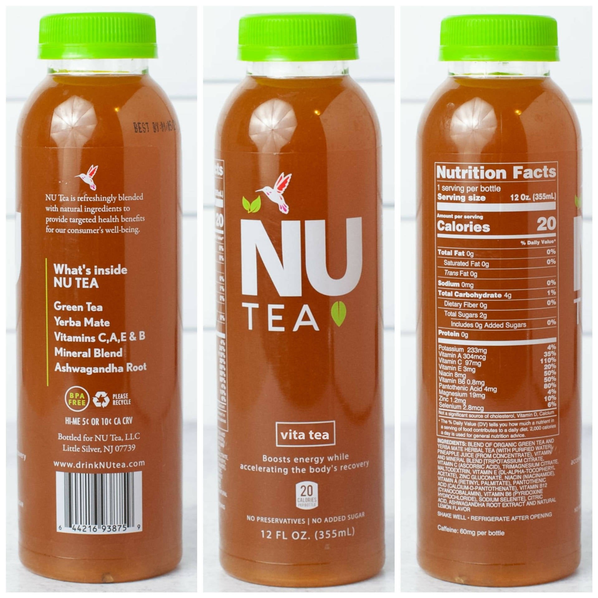 NU Tea - Vita Tea Iced Green & Yerba Mate Tea Bottles - 12 x 12oz - Drinks | Delivery near me in ... Farm2Me #url#