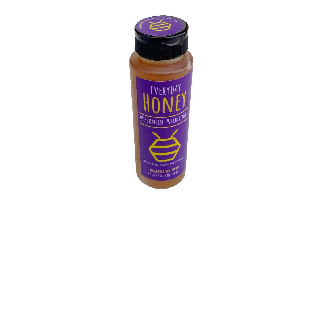 Purple Bee Honey - Everyday Raw Honey Bottles - 16 x 12oz - Pantry - Farm2Me - CP12OZTPRAW - -
