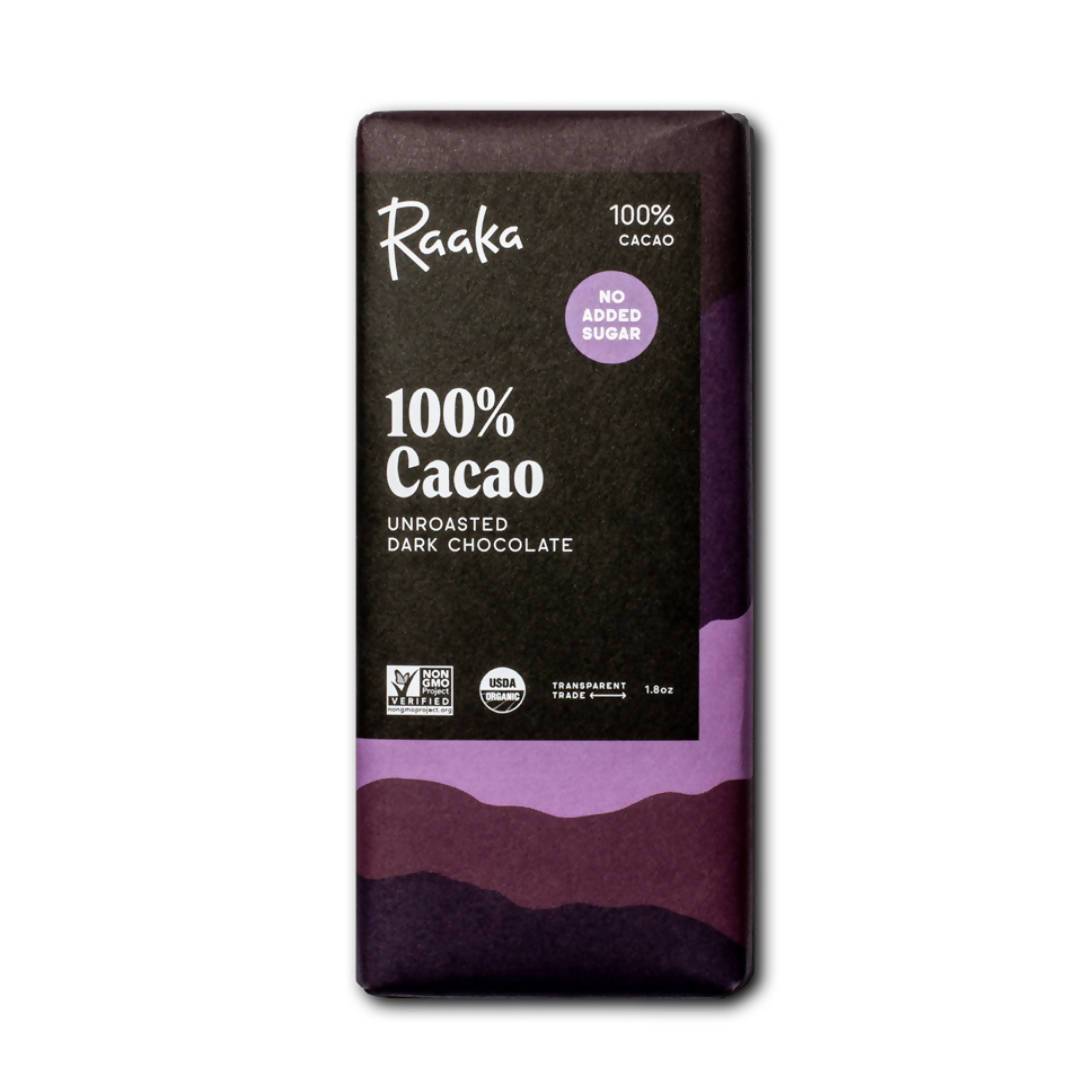 100% Cacao Organic Chocolate Bars - 12 x 1.8oz - Raaka Chocolate | Farm2Me Wholesale