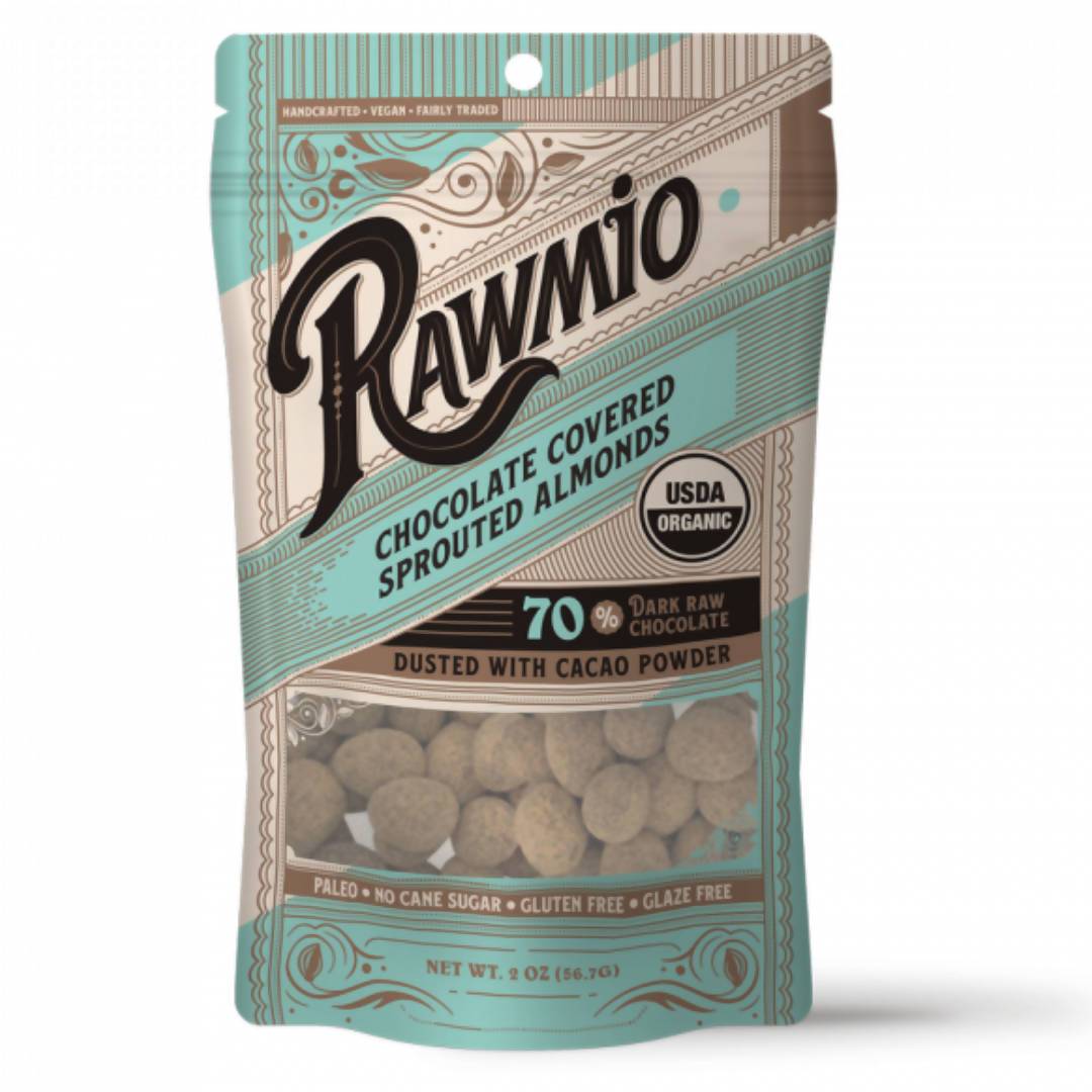 Rawmio Chocolate Covered Sprouted Almonds - 18-Bags Pack - Rawmio Chocolate | Farm2Me Wholesale