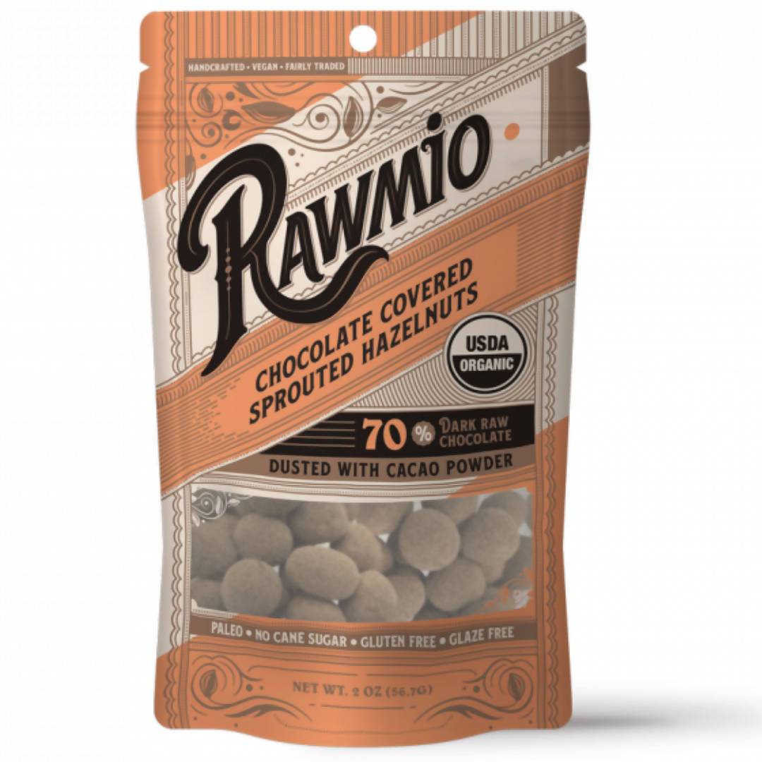 Rawmio Chocolate Covered Sprouted Hazelnuts - 18-Bags Pack - Rawmio Chocolate | Farm2Me Wholesale