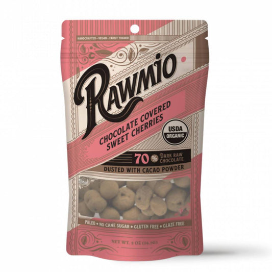 Farm2Me - Snacks - Rawmio Chocolate - Chocolate Covered Sweet Cherries - 18 x 2oz - Chocolate Covered Sweet Cherries - 18 x 2oz - 850018464345