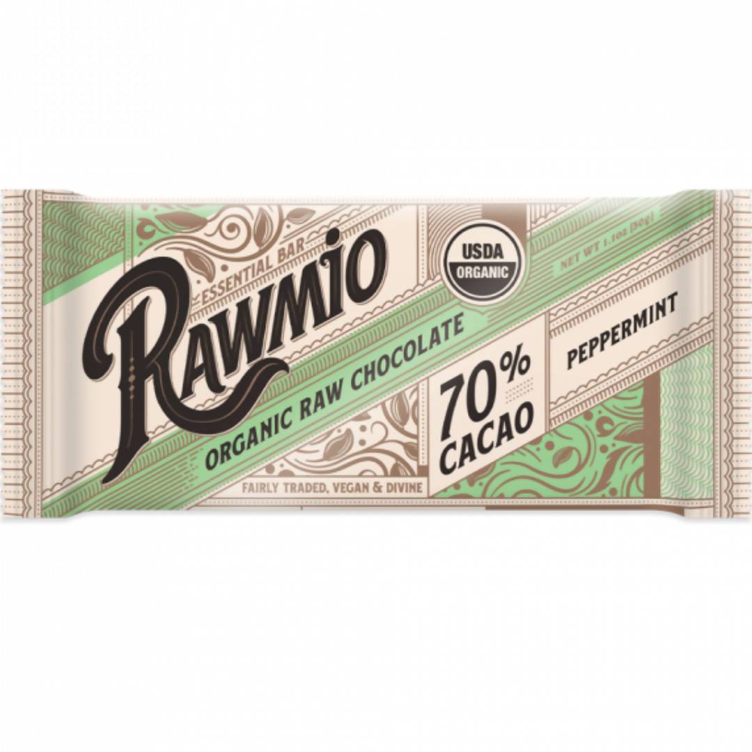 Farm2Me - Snacks - Rawmio Chocolate - Essential Mint Chocolate Bar - 15 x 1.1oz - Essential Mint Chocolate Bar - 15 x 1.1oz - 850018464239