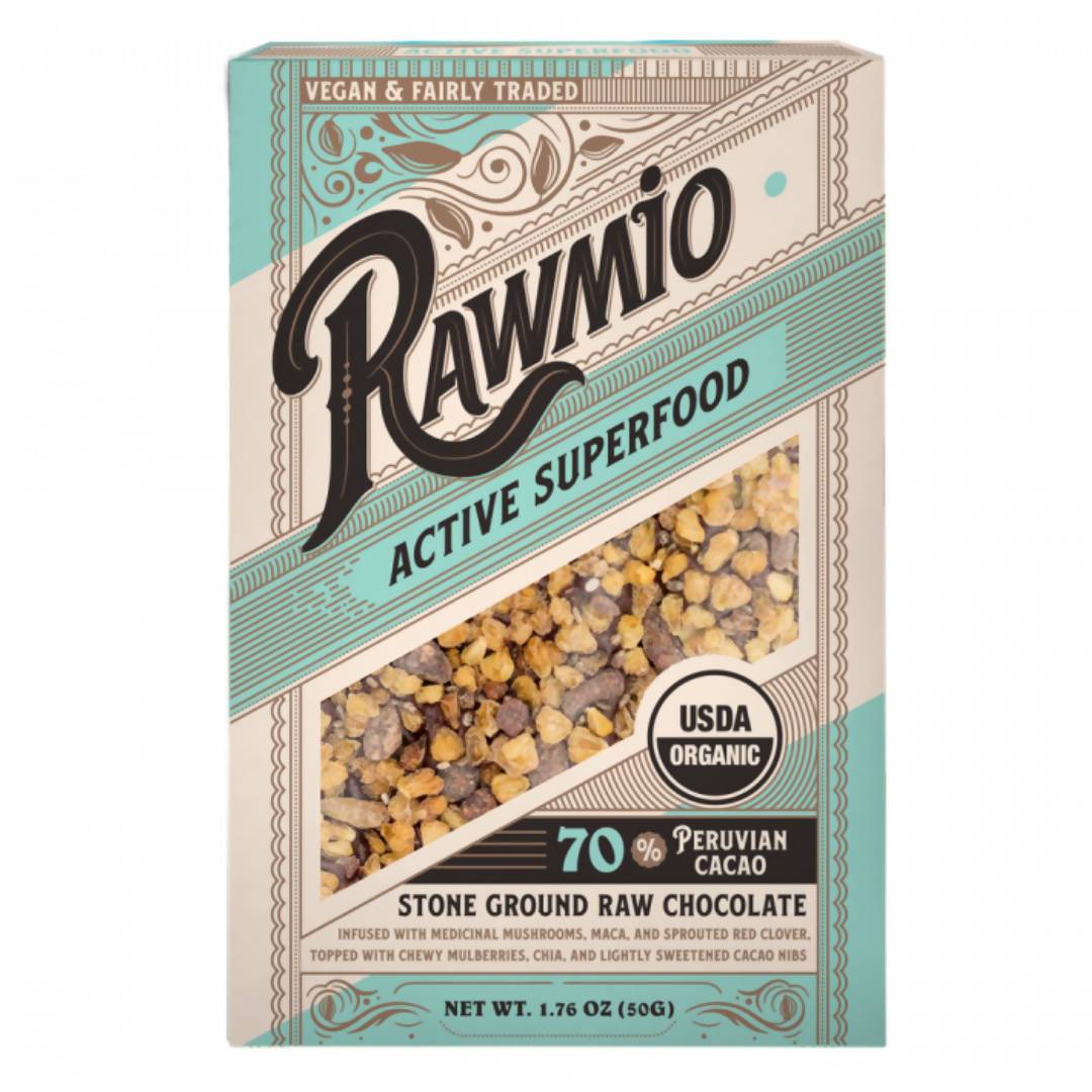 Rawmio Active Superfood Organic Raw Chocolate Bark - 12-Bar Pack - Rawmio Chocolate | Farm2Me Wholesale