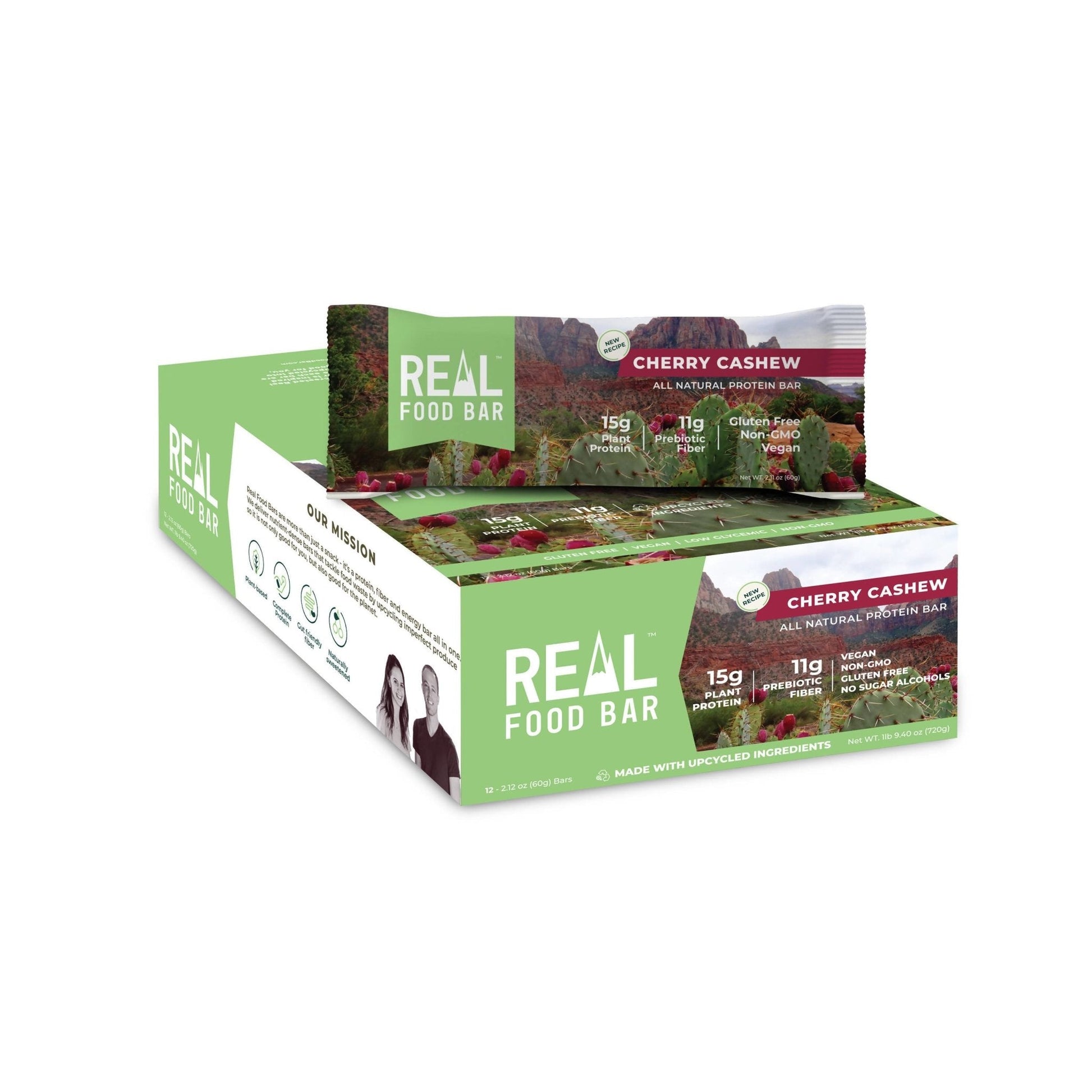 Farm2Me - Snacks - Real Food Bar - Real Food Bar - Cherry Cashew Bars - 12 x 2.12oz - Real Food Bar - Cherry Cashew Bars - 12 x 2.12oz - 866763000301