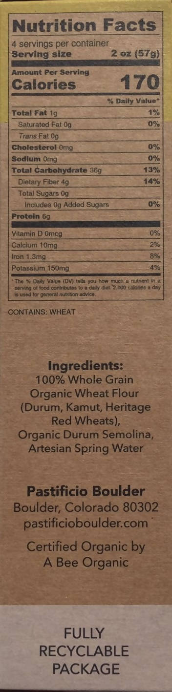 ZUCCA Heritage ancient wheat pasta - 12 box pack - Pastificio Boulder | Farm2Me Wholesale and Bulk