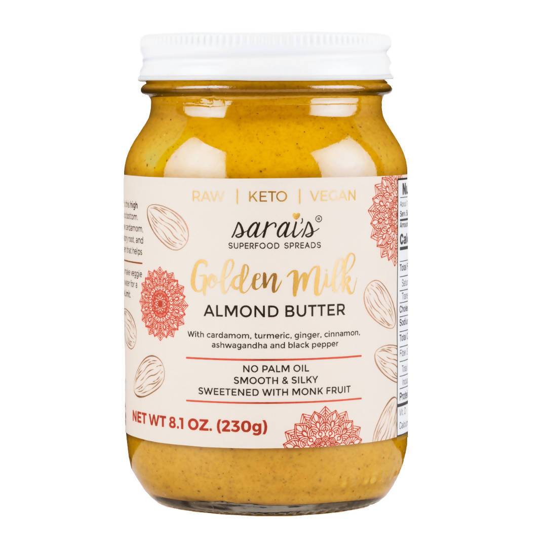 Sarai´s Superfood Spreads - Golden Milk Almond Butter Jars - 24 x 12oz - Golden Milk Almond Butter Jars - 24 x 12oz - Farm2Me Wholesale