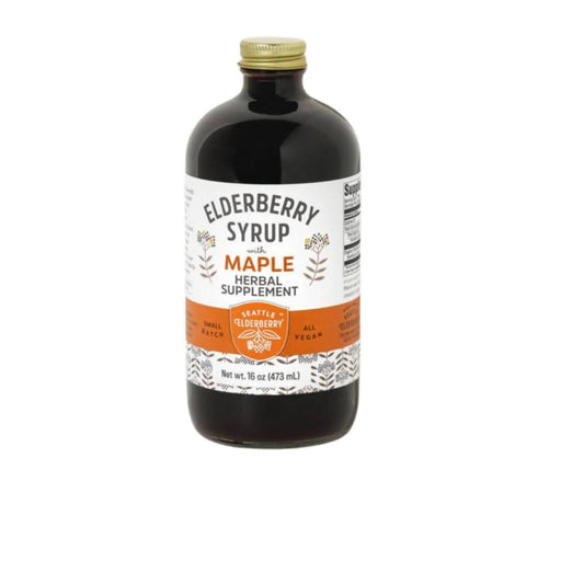 Farm2Me - Beverage - Seattle Elderberry - Elderberry Syrup with Maple - 6 x 16oz - Elderberry Syrup with Maple - 6 x 16oz - 086000354482