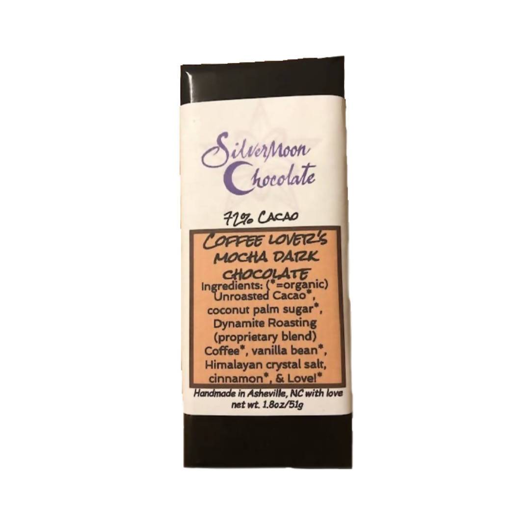 Farm2Me - Snacks - Silvermoon Chocolate - Organic Coffee Lover's Mocha 72% Dark Chocolate Bar - 12 x 1.8oz - Organic Coffee Lover's Mocha 72% Dark Chocolate Bar - 12 x 1.8oz -