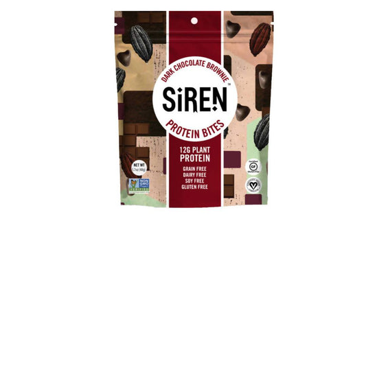 Dark Chocolate Brownie Protein Bite Pouches - 10 x 1.7oz - Siren Snacks | Farm2Me Wholesale