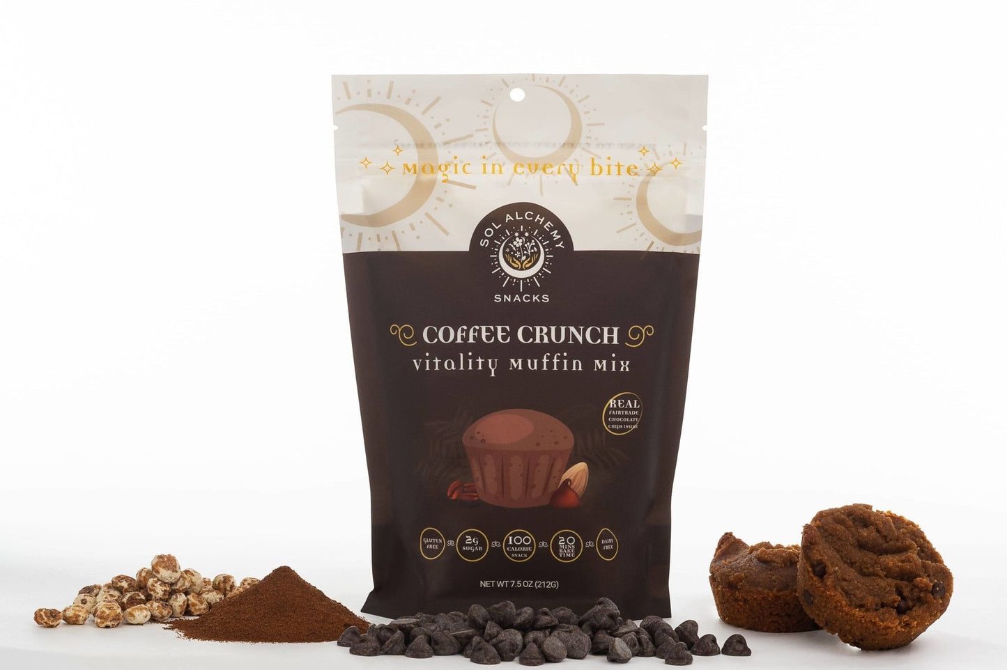 Farm2Me - Pantry - sol alchemy snacks - Coffee Crunch Vitality Muffin Mix - 12 x 7.5 oz - Coffee Crunch Vitality Muffin Mix - 12 x 7.5 oz - 860004706991