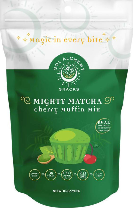 Farm2Me - Pantry - sol alchemy snacks - Mighty Matcha Cherry Muffin Mix - 12 x 7.4oz - Mighty Matcha Cherry Muffin Mix - 12 x 7.4oz - 860004706984