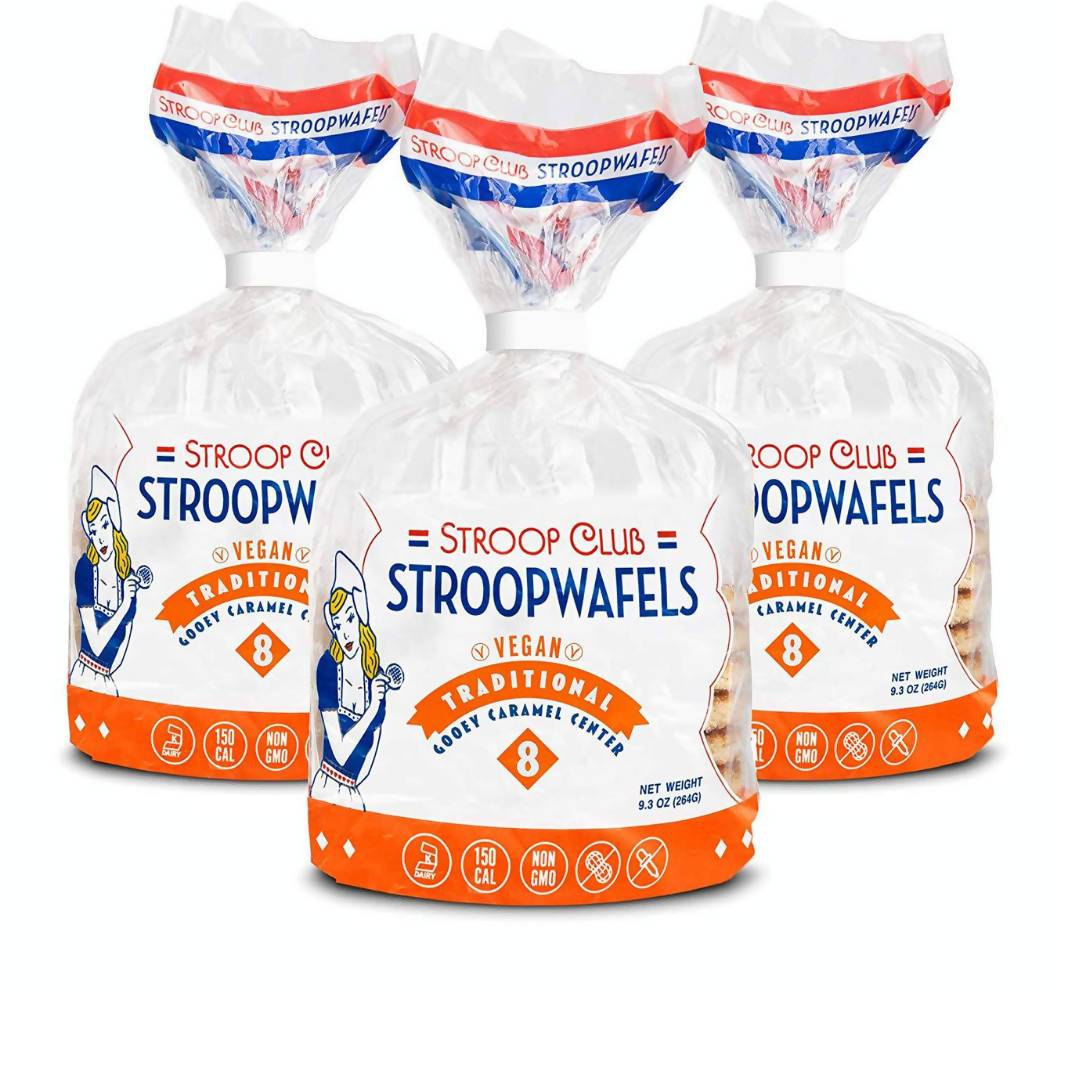 Farm2Me - Cookies - Stroop Club - Vegan Caramel Stroopwafel Packs - 12 x 8-pack - Vegan Caramel Stroopwafel Packs - 12 x 8-pack - VEG12X8