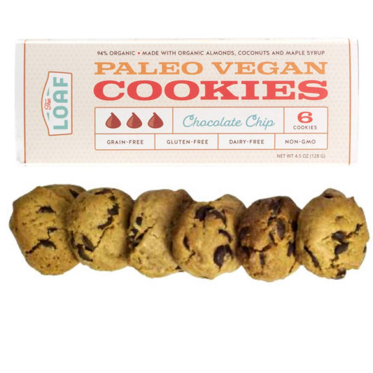 Farm2Me - Bakery - The Loaf - Organic Paleo Vegan Chocolate Chip Cookies Box - 6 box x 4.5oz - Organic Paleo Vegan Chocolate Chip Cookies Box - 6 box x 4.5oz - 644216382477