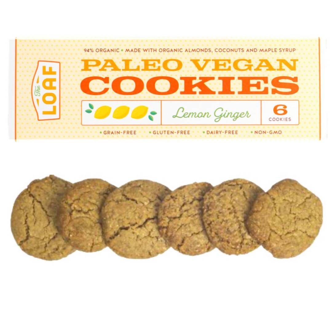 Farm2Me - Bakery - The Loaf - Organic Paleo Vegan Lemon Ginger Cookies Box - 6 box x 4.5oz - Organic Paleo Vegan Lemon Ginger Cookies Box - 6 box x 4.5oz - 644216382477