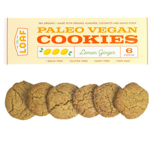 Farm2Me - Bakery - The Loaf - Organic Paleo Vegan Lemon Ginger Cookies Box - 6 box x 4.5oz - Organic Paleo Vegan Lemon Ginger Cookies Box - 6 box x 4.5oz - 644216382477