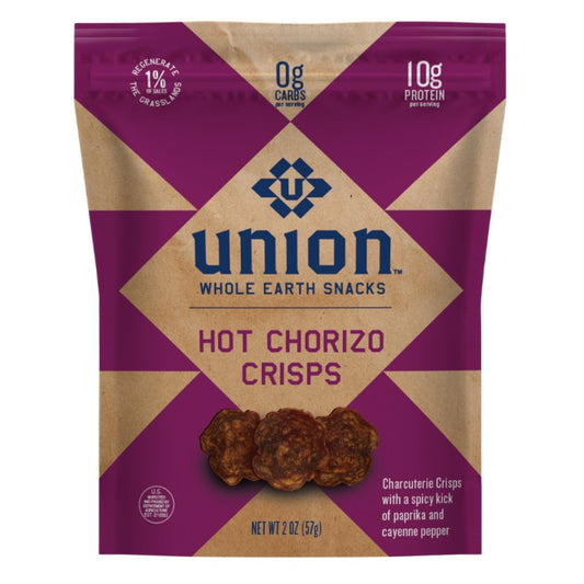 Farm2Me - Snacks - UNION - Hot Chorizo Charcuterie Crisps Bags - 12 x 2.0oz - Hot Chorizo Charcuterie Crisps Bags - 12 x 2.0oz - 856108008499