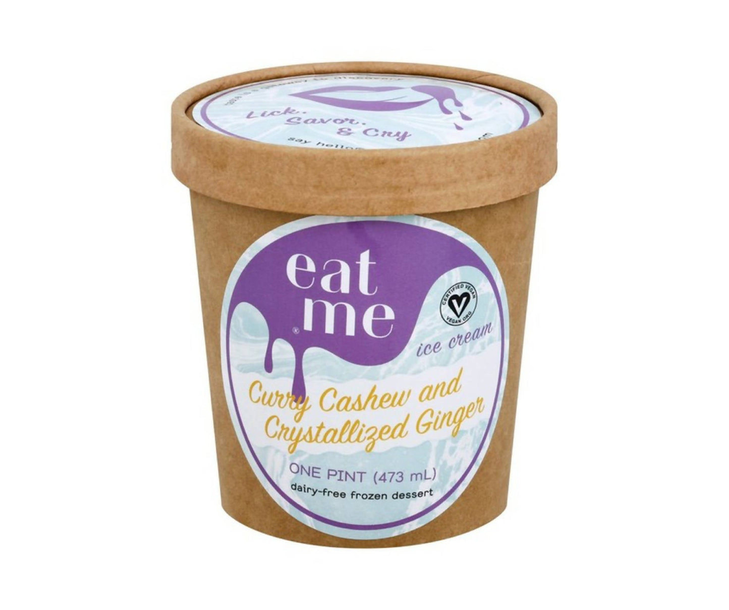 Pots de crème glacée végétalienne Curry Cajou & Gingembre Cristallisé - 8 x 473 ml
