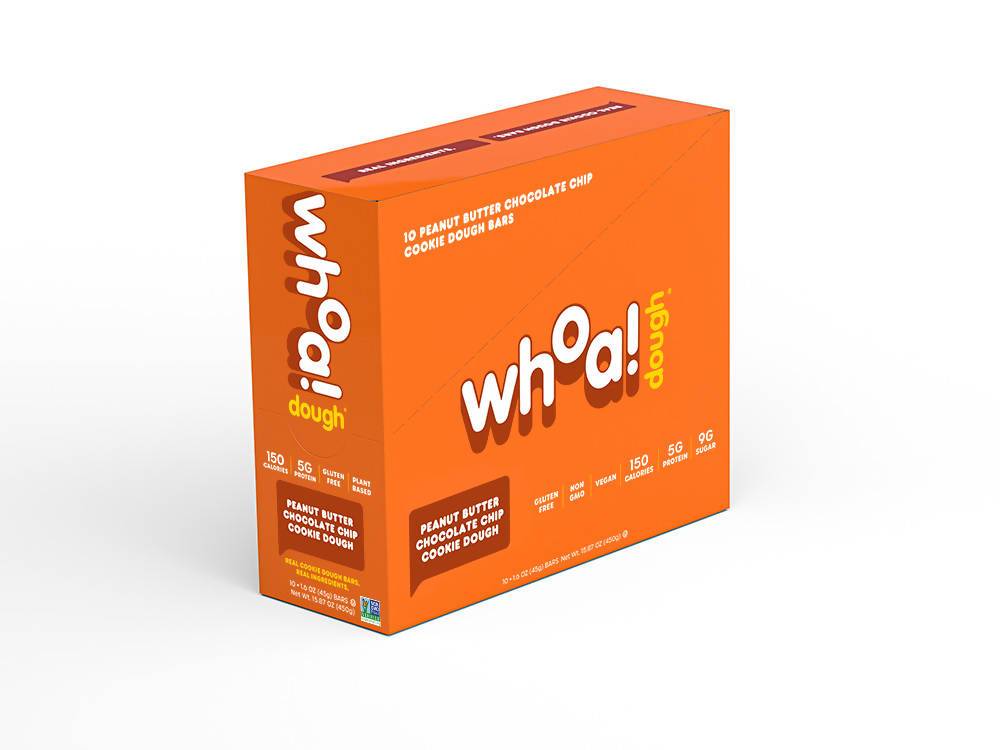 Farm2Me - Snacks - Whoa Dough - Peanut Butter Chocolate Chip Cookie Dough Bar - 10 x 1.6oz - Peanut Butter Chocolate Chip Cookie Dough Bar - 10 x 1.6oz - 860002341750